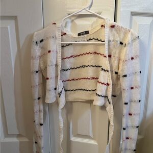 Bloch Cream Knit Cardigan with Black Accents